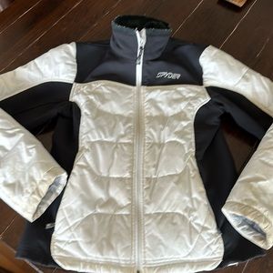 Womens black and white sounder ski jacket